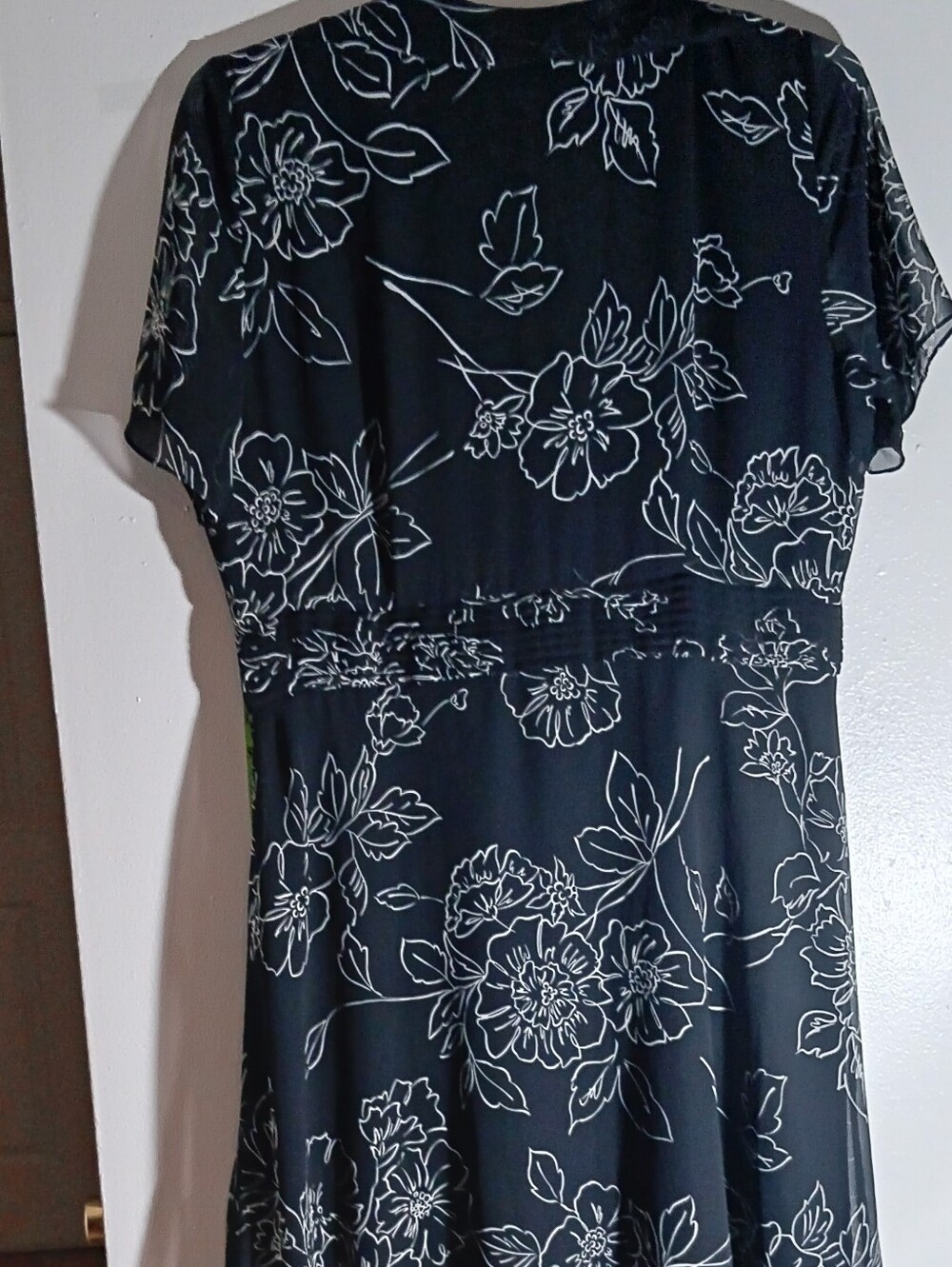 Studio I Black Midi Dress with White Floral Outline